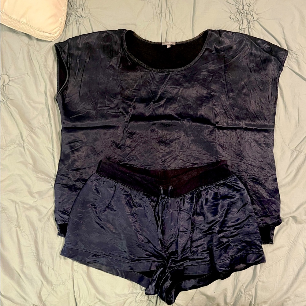 PJ Harlow navy shorts and tshirt set